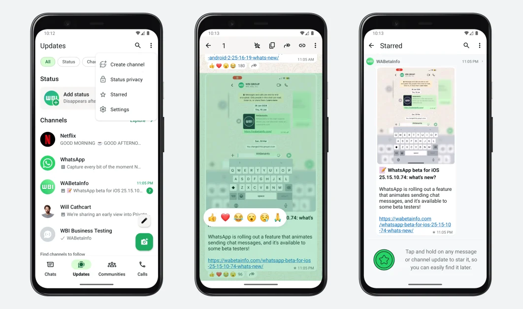 WhatsApp Beta for Android 2.25.17.7: Star Channel Updates Feature Explained